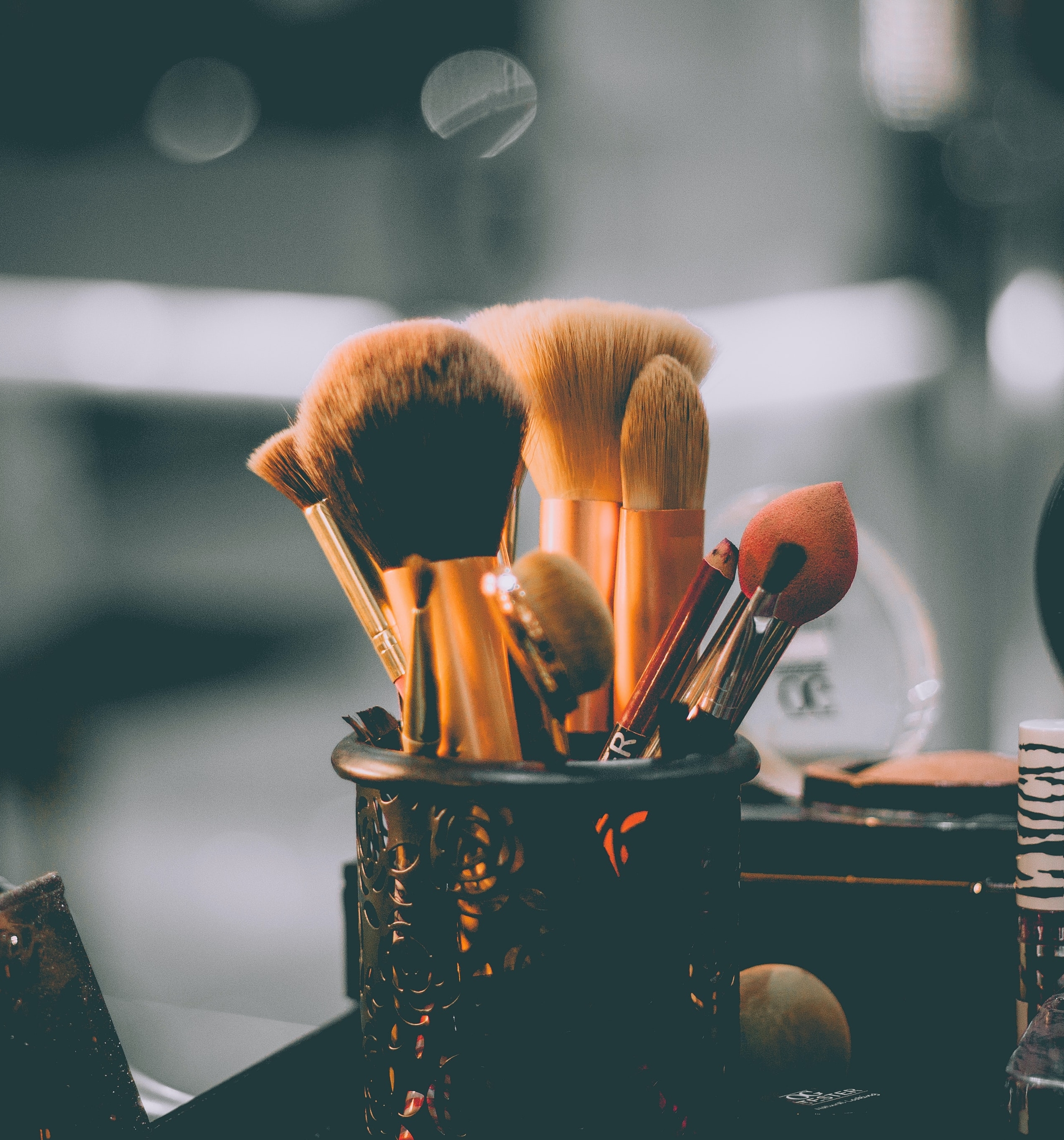 Brosse à maquillage et maquillage